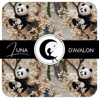 Panda Flowers - French Terry de Coton - Coupon