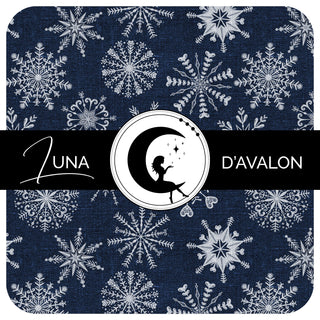 Blue Linen Snowflakes - Coton Spandex 240 gsm