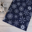 Blue Linen Snowflakes - Coton Spandex 240 gsm
