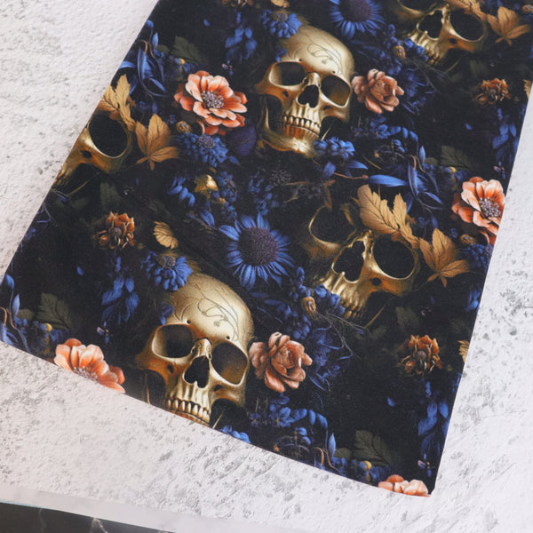 Blue Flowers Skulls