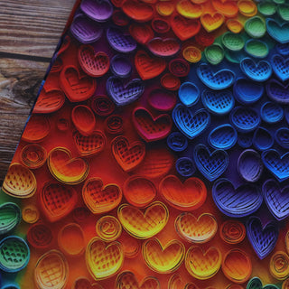 Rainbow Paper Hearts