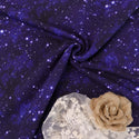 Motif Galaxie - Bleu-Violet - Coton Tissé 100% - Coupon