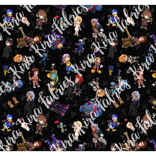 Keys to the Heart - Characters Toss - Coton Spandex 240 gsm
