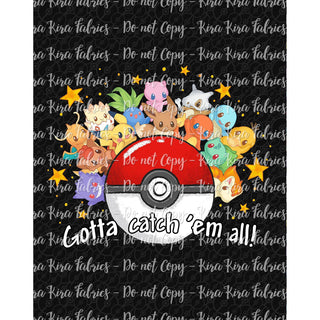 Pokepals 2.0 - Adult Blanket Topper - Catchem Black