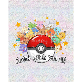 Pokepals 2.0 - Adult Blanket Topper - Catchem Rainbow